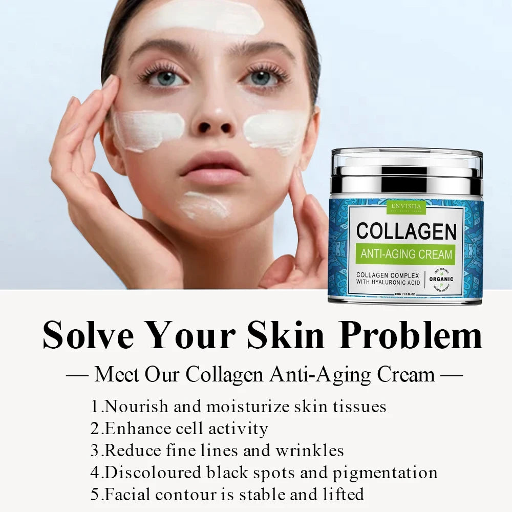 ENVISHA Anti Aging Hyaluronic Acid Collagen Moisturizing Night Face Cream